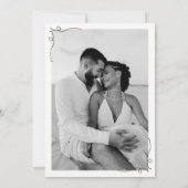 Gratige pret handgetekende frame wijn pizza bruilo save the date (Achterkant)