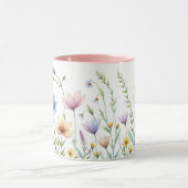 Gratige Waterverf Bloem Ontwerp Koffie Mok (Midden)