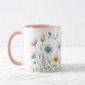 Gratige Waterverf Bloem Ontwerp Koffie Mok (Links)