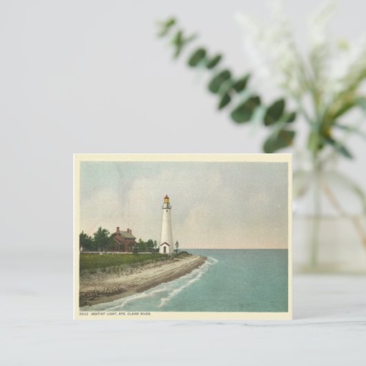 Gratiot Light Michigan Briefkaart (Staand voorkant)