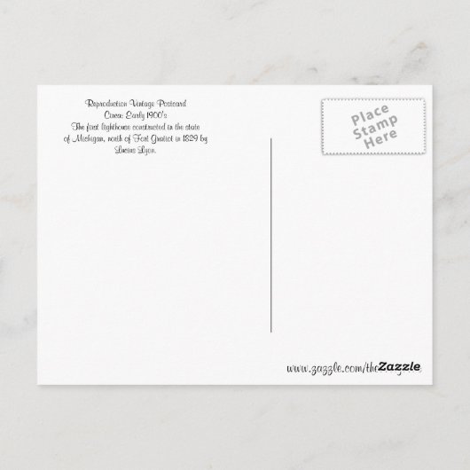 Gratiot Light Michigan Briefkaart (Achterkant)