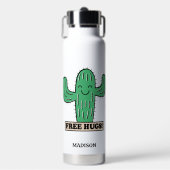 Gratis aangepaste Cactus Hugs-naam Waterfles (Voorkant)