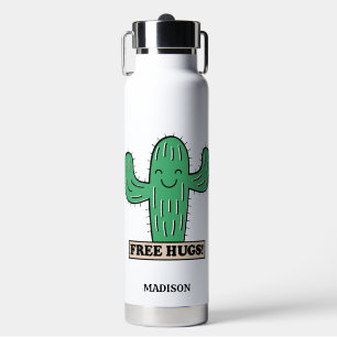 Gratis aangepaste Cactus Hugs-naam Waterfles