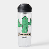 Gratis aangepaste Cactus Hugs-naam Waterfles (Achterkant)