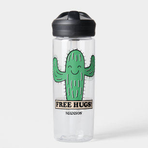 Gratis aangepaste Cactus Hugs-naam Waterfles