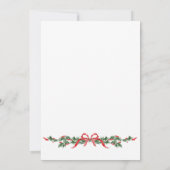 Gratis afdrukbare Kerstmenu kaart met rode strik (Achterkant)