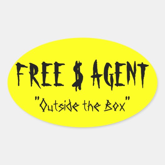 GRATIS $ AGENT GEAR, geel, ovaal, stickers (Voorkant)