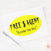 GRATIS $ AGENT GEAR, geel, ovaal, stickers (Envelop)