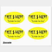 GRATIS $ AGENT GEAR, geel, ovaal, stickers (Vel)