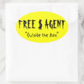GRATIS $ AGENT GEAR, geel, ovaal, stickers (Tas)