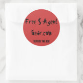 GRATIS $ AGENT GEAR, rood, rond, logo, stickers (Tas)