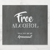 Gratis Alcohol Grappige Groomman Voorstel Bier Etiket (Enkel label)