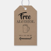 Gratis Alcohol Grappige Groomman Voorstel Cadeaulabel (Voorkant)