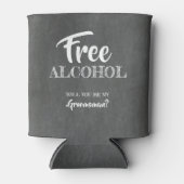 Gratis alcohol - Grappige Groomsman voorstel Blikjeskoeler (Voorkant)