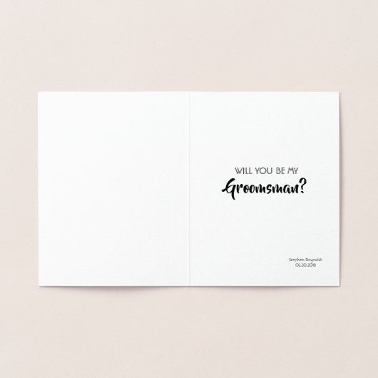 Gratis alcohol - Grappige Groomsman voorstel Folie Kaarten (Binnen)