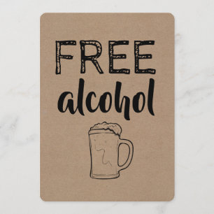 Gratis alcohol   GROOMSMAN   BEST MAN Funny Voorst Kaart