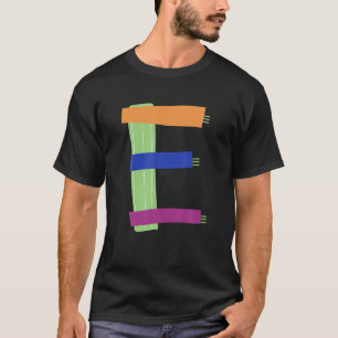 Gratis Alfabet Letter-E Typografie Karakter-E T-shirt