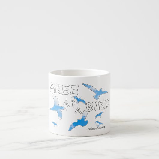 Gratis als een vogel 2 Espresso Cup Kop (Voorkant)