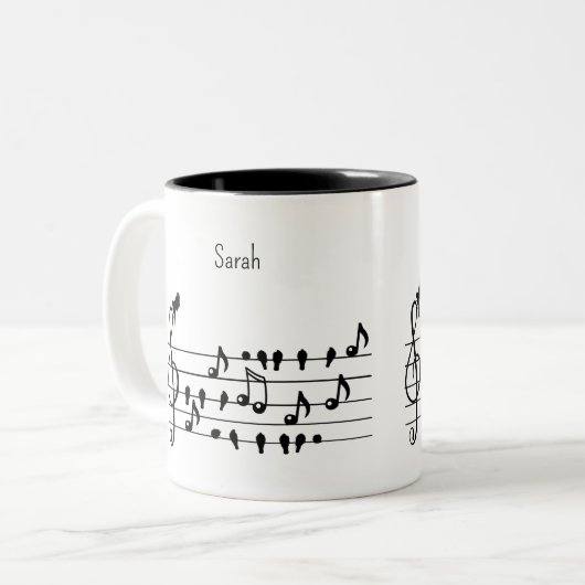 Gratis als een vogel aanpasbaar tweekleurige koffiemok (Voorkant links)