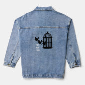 Gratis als een vogel vrouwen denim jas denim jacket (Achterkant)