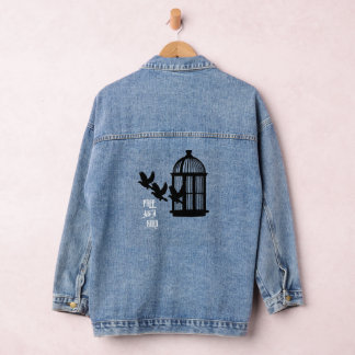 Gratis als een vogel vrouwen denim jas jacket