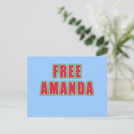 GRATIS AMANDA T-shirts, knoppen, hulzen Briefkaart (Staand voorkant)