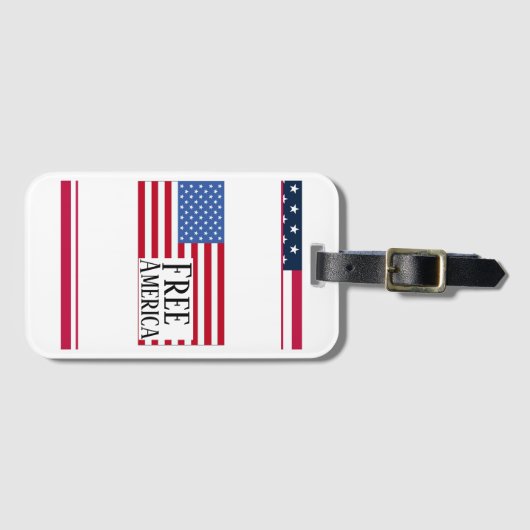 Gratis Amerika Bagage Label (Voorkant (horizontaal))