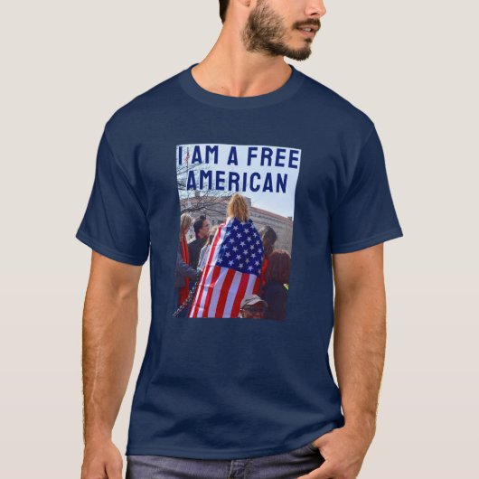 Gratis Amerikaans (donker) T-shirt (Voorkant)