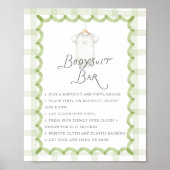 Gratis Baby Shower Bodysuit Bar met Speelse Groene Poster (Voorkant)