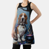 Gratis Basset Hound Schilderij Whimsical Halloween Schort (Insitu)