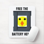 Gratis batterijkippen Mousepad Muismat (Met muis)