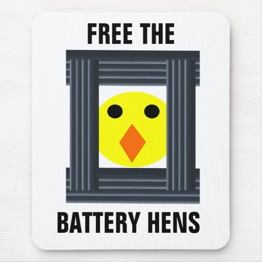 Gratis batterijkippen Mousepad Muismat (Voorkant)