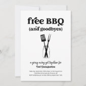 Gratis BBQ en Vaarwel Grappig Weg Uitnodiging (Voorkant)