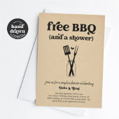 Gratis BBQ Funny Couple's Douche Uitnodiging