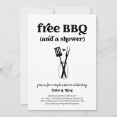 Gratis BBQ Funny Couple's Douche Uitnodiging (Voorkant)