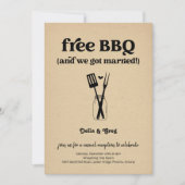 Gratis BBQ Grappige Bruiloft Receptie Alleen uitno Kaart (Voorkant)