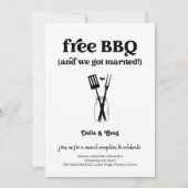 Gratis BBQ Grappige Bruiloft Receptie Alleen uitno Kaart (Voorkant)