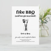 Gratis BBQ Grappige Bruiloft Receptie Alleen uitno Kaart (Staand voorkant)