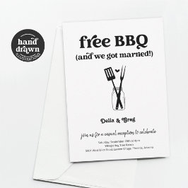 Gratis BBQ Grappige Bruiloft Receptie Alleen uitno Kaart
