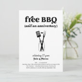 Gratis BBQ Grappige verjaardagsfeest invite Kaart (Staand voorkant)