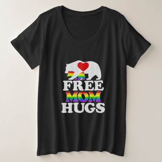 Gratis Beer van mama Hugs Women LGBT Pride Mama Grote Maat T-shirt (Design voorkant)