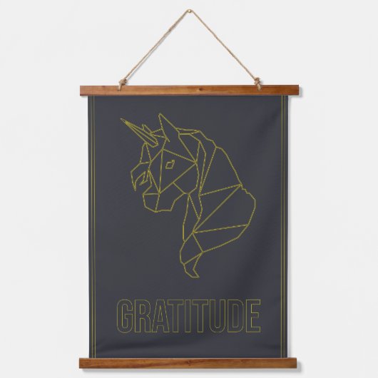 Gratis bevestiging poster van een eenhoornpaard hangend wandkleed (Voorkant)