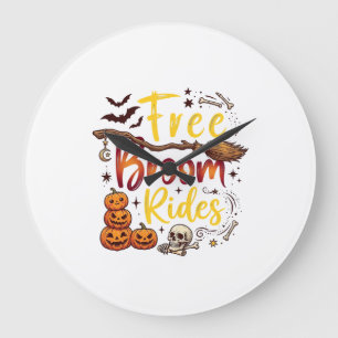 Gratis Bezem Ritten Halloween Pompoenen Schedel Vl Grote Klok