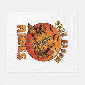 Gratis Bezem Ritten Halloween Skelet Pompoen Oranj Fleece Deken (Voorkant (Horizontaal))
