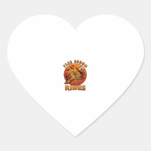 Gratis Bezem Ritten Halloween Skelet Pompoen Oranj Hart Sticker