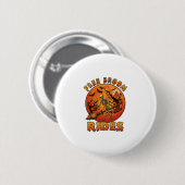 Gratis Bezem Ritten Halloween Skelet Pompoen Oranj Ronde Button 5,7 Cm (Voorkant /achterkant)