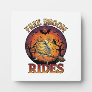 Gratis Bezem Ritten Halloween Skelet Pompoen Zwart Fotoplaat