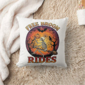 Gratis Bezem Ritten Halloween Skelet Pompoen Zwart Kussen (Deken)