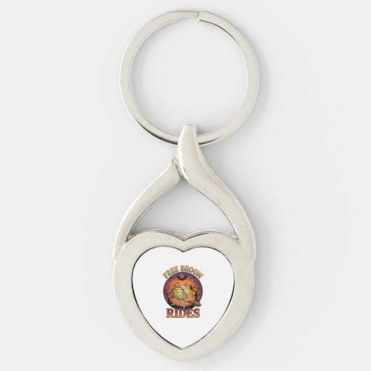 Gratis Bezem Ritten Halloween Skelet Pompoen Zwart Sleutelhanger (Voorkant)