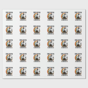 Gratis Bezemritten Halloween Heks Geheime Kasteel  Cadeaupapier